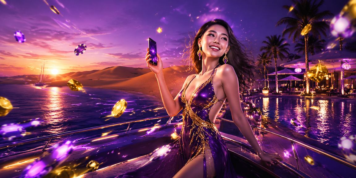 Người dùng trải nghiệm casino di động với ánh đèn neon sôi động tại Mũi Né